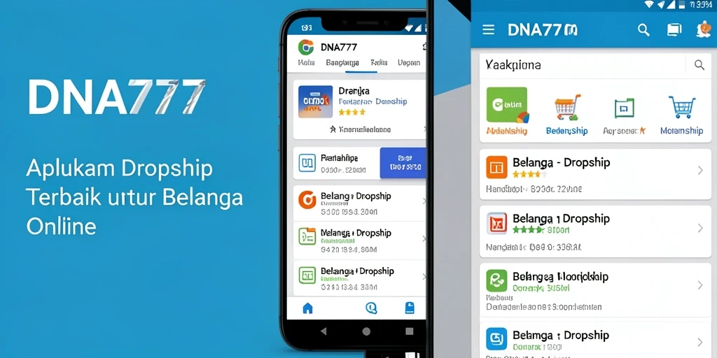 Antarmuka aplikasi DNA777 dengan fitur pengelolaan dropship yang intuitif.
