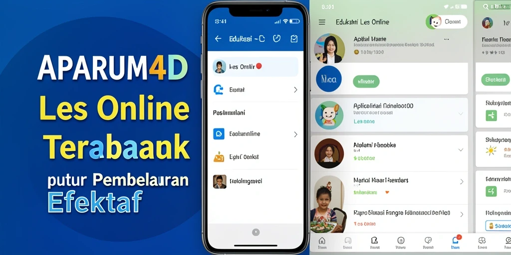 Tampilan antarmuka aplikasi Les Online HARUM4D yang interaktif dan menarik.