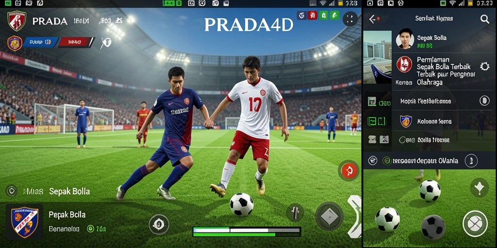Tampilan antarmuka PRADA4D saat bermain sepak bola yang seru.