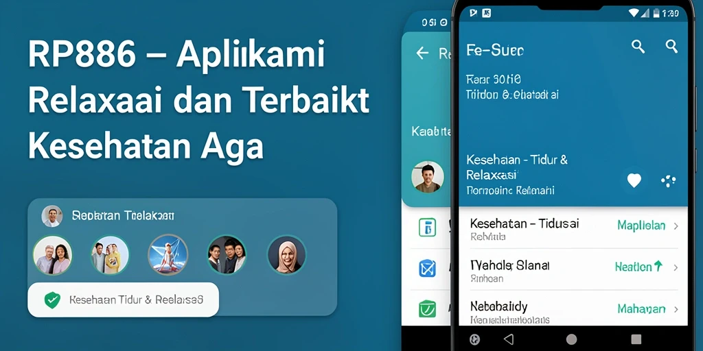 Tampilan antarmuka RP886 yang menarik dan fungsional untuk relaksasi dan tidur.