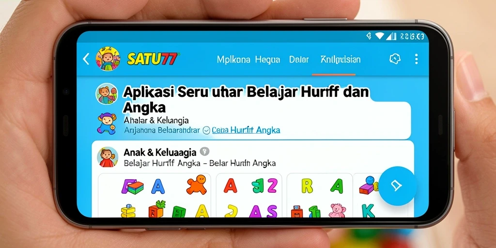 Tampilan antarmuka menarik dan edukatif dari SATU77.