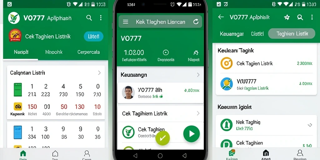 Tampilan antarmuka VO777 yang bersih dan fungsional untuk cek tagihan listrik.